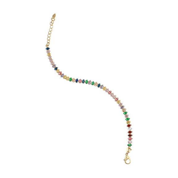 Marquise Multicolored CZ Tennis Bracelet (H107)(I234)