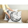 thumbnail image 2 of Ambesonne Paisley Throw Pillow Cover 2 Pack, Floral Moon, 16", Black and White, 2 of 5