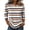 White, variant on JULMCOMO Shirts for Women Striped Crew Neck 3/4 Sleeve Casual Loose Fit T Shirts Color Block Comfy Trendy Summer Tops Dark Blue S