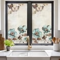thumbnail image 2 of Retro Mallow Flowers Window Privacy Film, Spring Floral Butterfly Elegant Static Cling UV Sun Blocking Heat Control Window Tint Day and Night, Non-Adhesive One Way Windows Privacy Cover 17.7''x39.3'', 2 of 7