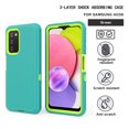 thumbnail image 3 of Xhy Samsung Galaxy A03s Case with Privacy Screen Protector + Belt Clip Holster Heavy Duty Hard Shockproof Armor Protector phone Case Cover (Green+Yellow), 3 of 8