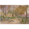 thumbnail image 2 of Félix Brard 18x13 Gold Ornate Wood Frame and Double Matted Museum Art Print Titled - Children Playing War in the Square of the Town Hall of the 14th Arrondissement (1918), 2 of 4