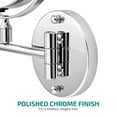 thumbnail image 4 of OVENTE 8.6" Lighted Wall Mount Makeup Mirror - Double Sided LED with 1X & 7X Magnifier - Polished Chrome - Cordless & Compact, MFW85CH1X7X, 4 of 10