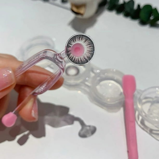 Juego de pinzas para lentes de contacto multifuncionales y cuchara con ventosa, removedor de lentes de contacto, insertador de lentes de contacto