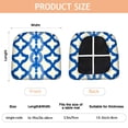 thumbnail image 3 of Blue and White Modern Art Geometric Seat Covers for Dining Room Chairs Set Of 4,Stretch Printed Washable Chair Seat Cover with Elastic Ties and Button,Removable Waterproof Couch Cushion Covers, 3 of 6