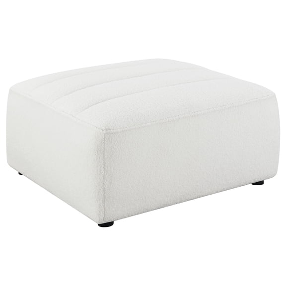 Sunny Square Upholstered Ottoman Ivory