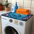 thumbnail image 3 of ZIATUBLES Dolphin Fish Coral Washing Machine Top Dust Cover Pad Water Resistant Washer and Dryer Top Protector Mat for Laundry Room Washable Home Kitchen Decor Accessories, 24 x 19.7 Inch, 3 of 7