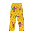 thumbnail image 5 of Goofa Mardi Gras Crayfish and Fleur de lis Printed Soft Pajama Pants for Men, Wide Leg Comfy Casual Lounge Yoga Pants-, 5 of 9