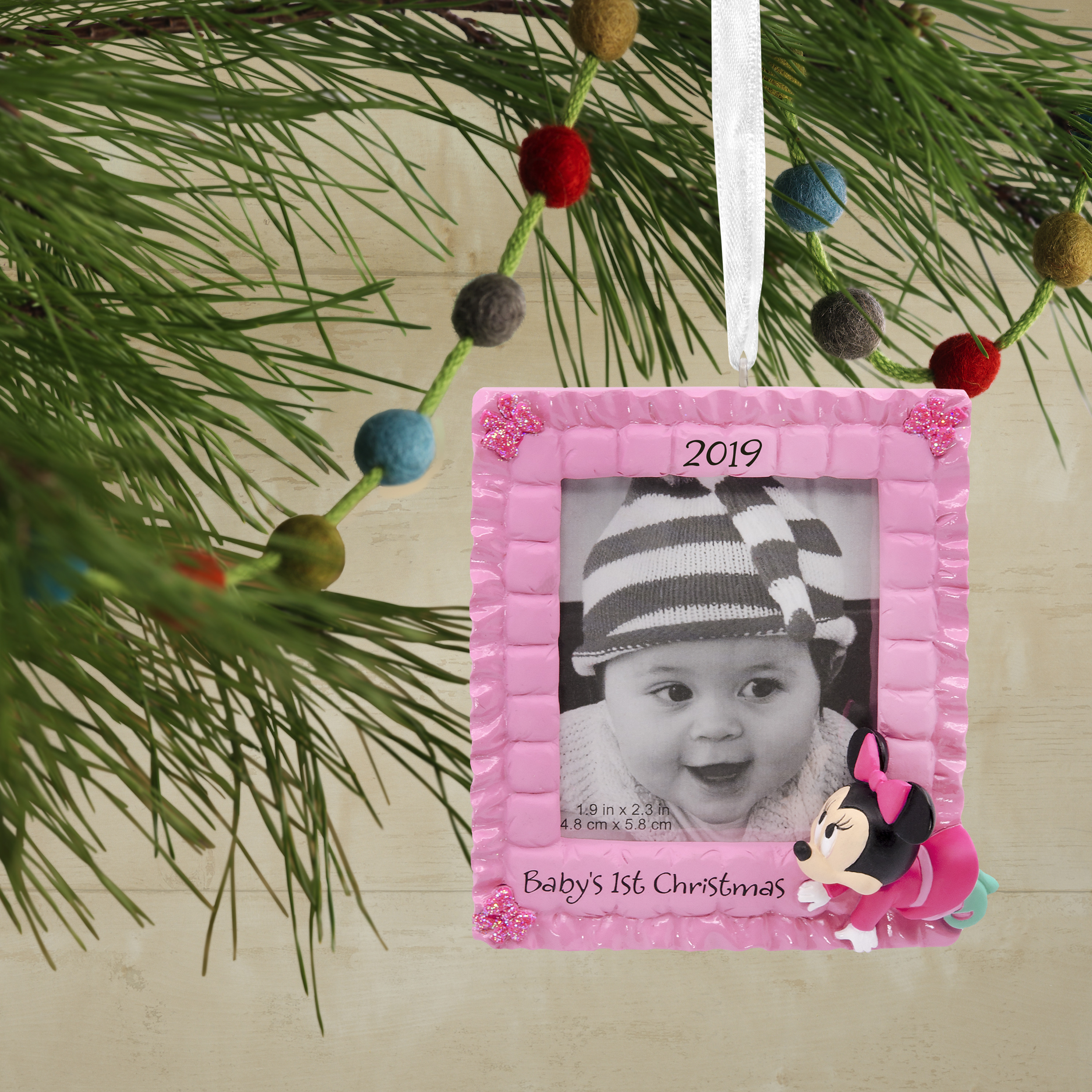 Hallmark Disney's 2019 Minnie Mouse Baby's 1st Christmas Christmas Ornaments - image 5 of 6
