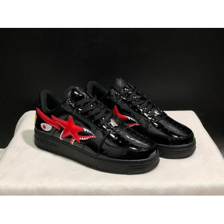 

BAPE patent camouflage suede sneakers low-top casual skate shoes street trend couple sneakers for both men and women