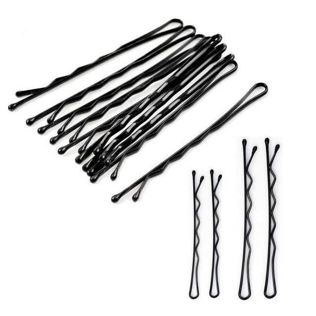 Pins de Bobby Noir Métal Mini Broches Pince à Cheveux Mini Courbe Droite Forme Cheveux Broches Outil de Coiffure, Forme de Vague