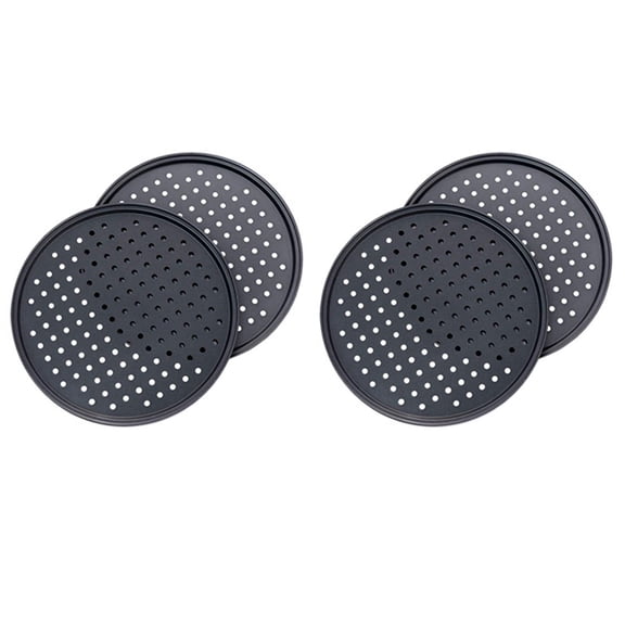 4 Pack 11 Inch Personal Perforated Pizza Pans Carbon Steel with Nonstick Coating Easy to Clean Pizza Baking Tray