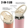 thumbnail image 3 of AQUAPHILE 30 oz Insulated Water Bottles with Straw Lid, Double Walled Vacuum Stainless Steel Travel Tumbler with Handle and Straw, Wide Mouth Thermos Bottle, Pink, 3 of 8