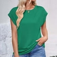 thumbnail image 2 of Birdeem Blouses pour Femmes Mode Blouses Décontractées Unies à Manches Courtes Col Rond, 2 of 12