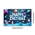 thumbnail image 3 of Astronaut Theme Space Happy Birthday Banner for Kids Party Decoration Photo Backdrop Celebration Event, 3 of 8