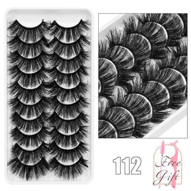Pestañas postizas 5/10/20 pares 3D Faux Mink Lashes Soft Soft Wispy extensión de pestañas naturales mujeres maquillaje reutilizable al por mayor hola suerte unisex