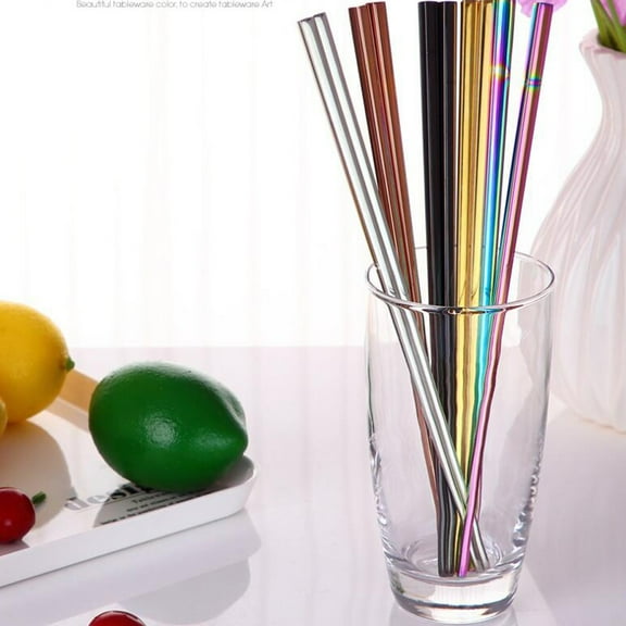 GOOHOCHY  Square Chopsticks Electroplating Glowing Portable Stainless