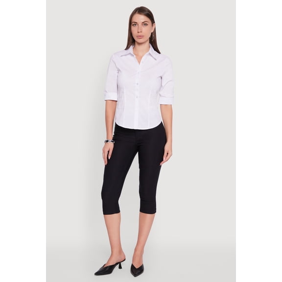 Women's Collared Button Front Shirt