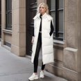 thumbnail image 4 of Long waistcoat women autumn and winter loose sleeveless feather cotton jacket warm coat waistcoat women's clothing, 4 of 4