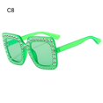 thumbnail image 1 of Crystal Oversized Sunglasses for Women Rhinestone Square Diamond Sun Glasses Retro Big Frame Sparkling Glasses C8, 1 of 6