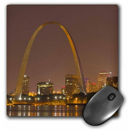 3dRose Gateway Arch, St Louis, Mississippi River, Missouri - US26 CHA0012 - Chuck Haney, Mouse Pad, 8 by 8 inches