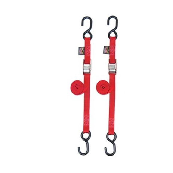 Powertye 1" Standard Cam Buckle Tie Downs Red (22261)