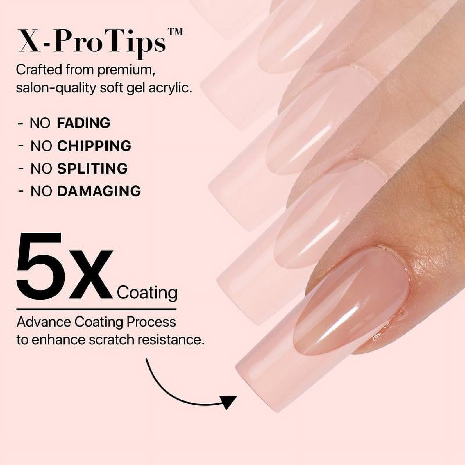 SXC Cosmetics X-Pro Tips French Tip Press On Nails, Skin Tone Series Starter Kit  for DIY Nail Art Nail Polish Polish Gel Extension Nailcare