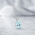 thumbnail image 4 of Gem Stone King 14K White Gold Sky Blue Topaz Pendant Necklace for Women (4.50 Cttw, Gemstone November Birthstone, Oval 11X9MM, With 18 inch Chain), 4 of 4
