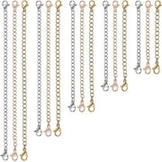 GUUYOO Necklace Extender, 15 PCS Chain Extenders for Necklaces, Premium Stainless Steel Jewelry Bracelet Anklet Necklace Extenders (5 Gold, 5 Silver, 5 Rose Gold), Length: 2" 3" 4" 5" 6"