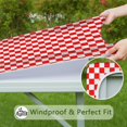 thumbnail image 6 of Red and Black Checkered Pattern Square Fitted Tablecloth with Elastic Edge,Square Table Cover,Washable Elastic Table Cover for Home Kitchen Party Decor 34"x34", 6 of 6