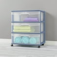 thumbnail image 3 of Sterilite Wide 3 Drawer Cart, Blue, 3 of 6