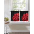 thumbnail image 5 of Red Rose Kitchen Curtains Tier 36 Inch Length, Abstract Spring Flowers Vintage Black Rod Pocket Light Filtering Window Curtains Living Room Bedroom Curtain Drapes Cafe Curtain 27.5''x36''x2, 5 of 6