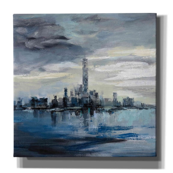 Epic Graffiti 'Manhattan Winter' by Silvia Vassileva, Canvas Wall Art, 18"x18"