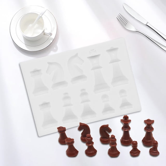 Oleegame 1PC Cookie Mold DIY Baking Mold Chess Cake Decorative Silicone Mold White