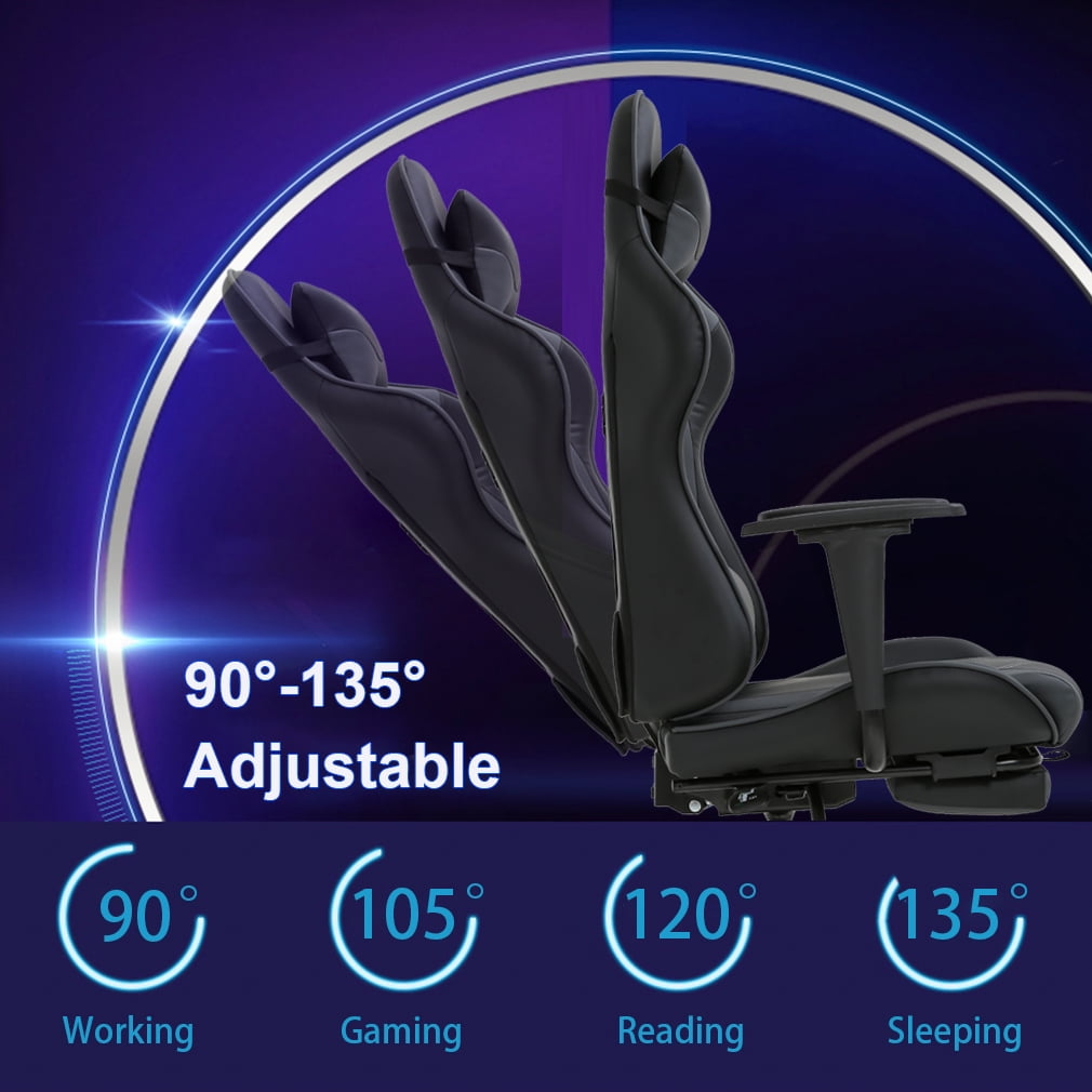 BestOffice Ergonomic Gaming Chair, Lumbar Support, Rolling Swivel for Women, Men(Black)