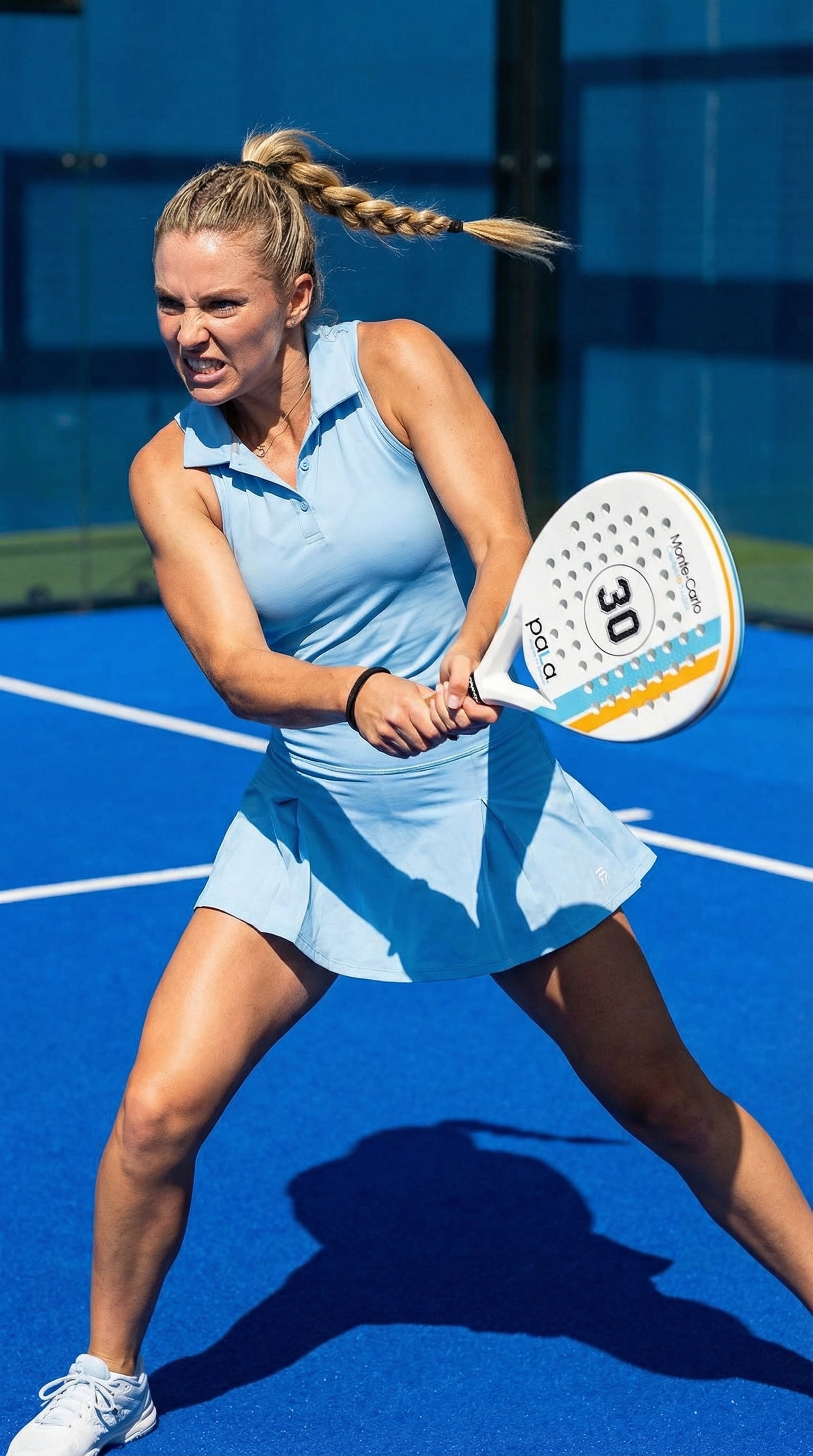 Montecarlo Soft Carbon White Padel Racket - P.ALA Light Racket with Carbon Fiber, Padel for Players that look for Power