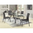 thumbnail image 3 of Milan Amanda 5-piece Steel and Faux Leather Extendable Dining Set in Clear/Black, 3 of 17