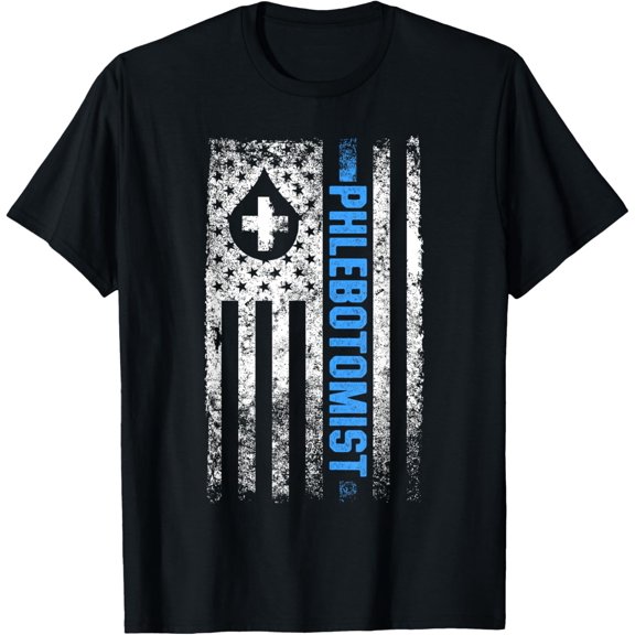 Phlebotomist US Flag Phlebotomy Phlebotomic Blood Doctor T-Shirt
