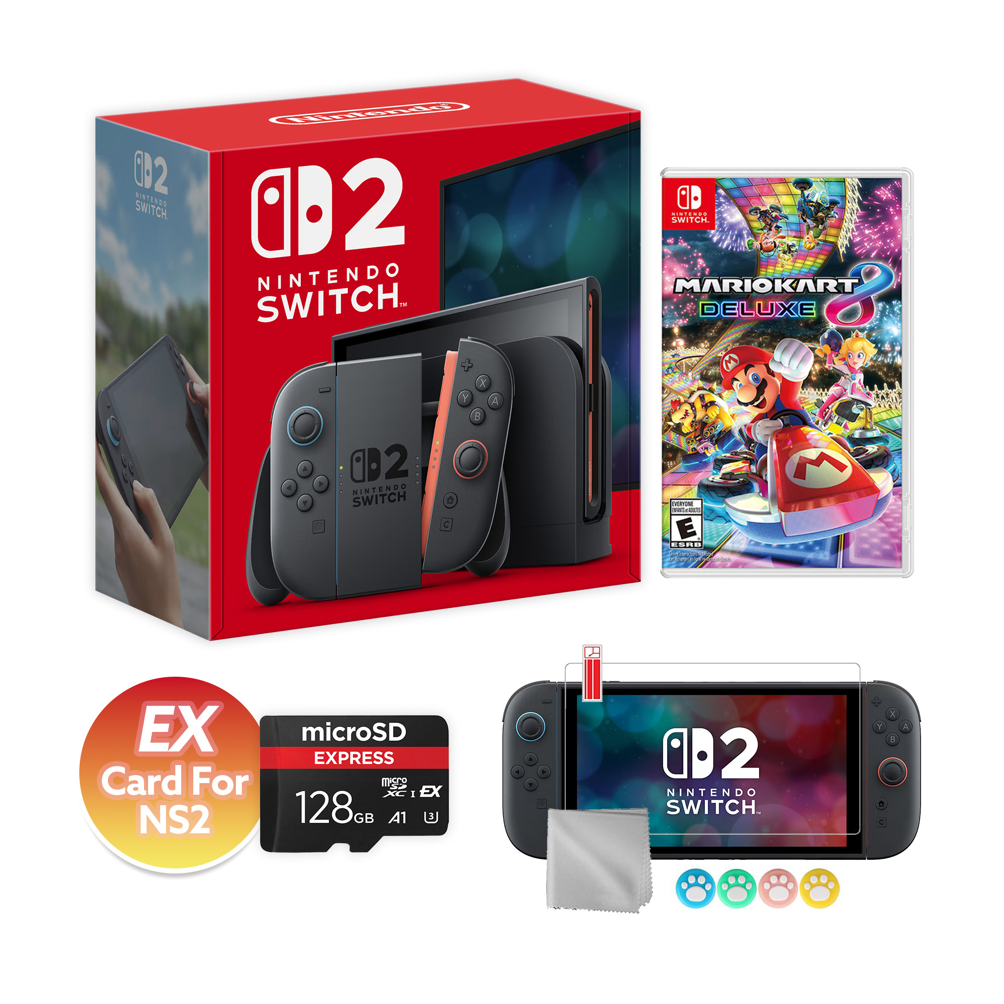 Nintendo Switch 2 Console 256GB 7.9-Inch 1080P HDR Touch Screen, Joy-Con 2 with Mouse Sensor, Dock, with Mario Kart 8 Deluxe And Mytrix Accessories