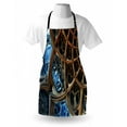 thumbnail image 3 of Fractal Apron Fantastic Dimensional Stripes Pattern with Retro Baroque Influences Robotic Design, Unisex Kitchen Bib Apron with Adjustable Neck for Cooking Baking Gardening, Golden Blue, by Ambesonne, 3 of 3