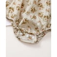 thumbnail image 4 of Infant Baby Floral Romper Summer Clothes Girl Short Sleeve Rompers Baby Girl Clothes 0-3 Months Apricot, 4 of 6