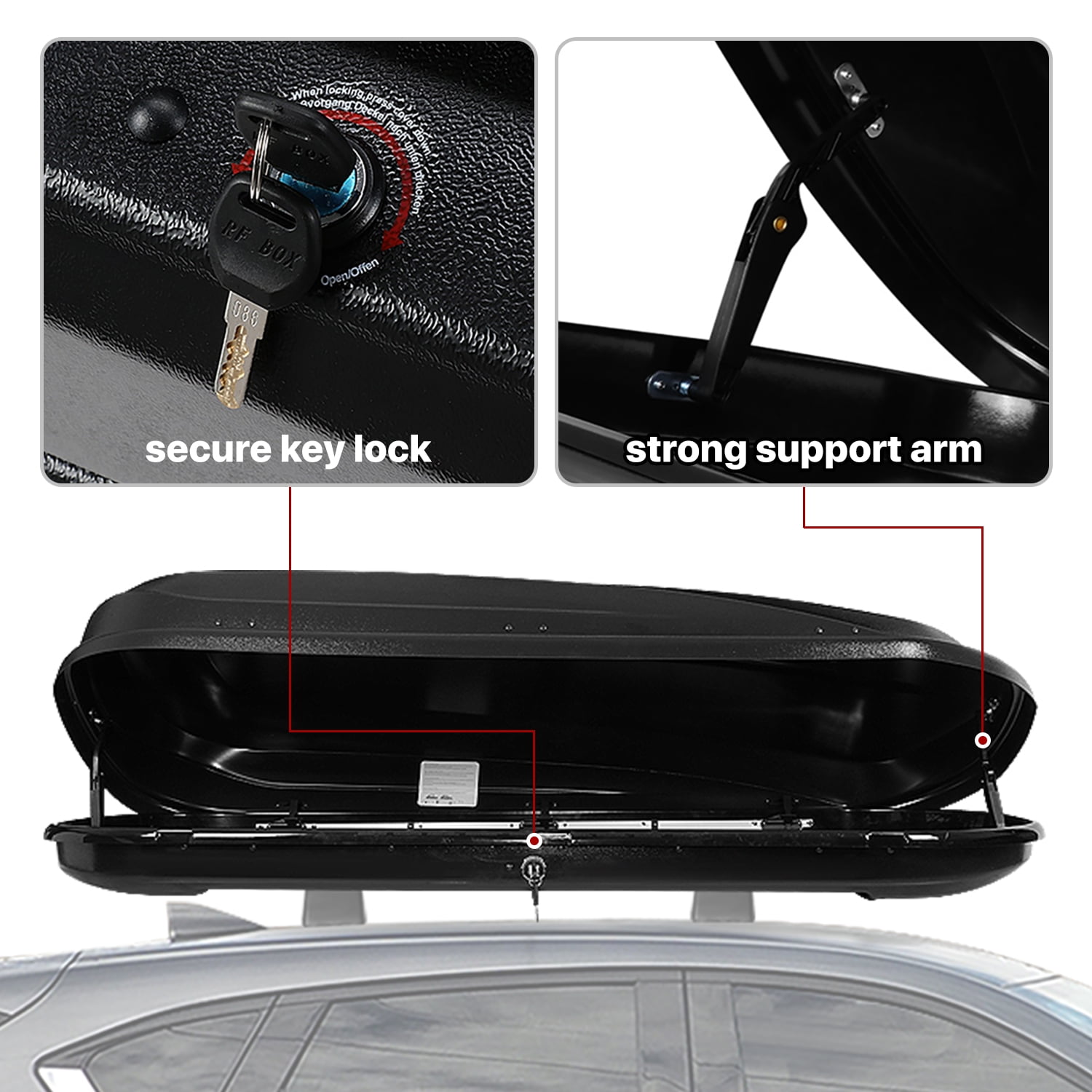 Roof Rack DNA Motoring Roof Cargo Box Adjustable Cross Bars
