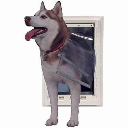 Ideal Pet Products Wall Entry Pet Door Double Flap for Walls with Built-in Telescoping Tunnel and Lock-Out Slide, Extra Large, White (WEPD2XL)