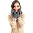 thumbnail image 3 of Guantes de lana de gamuza de medio dedo para hombres y mujeres tejidos de invierno de felpa engrosados ​​guantes cálidos para ciclismo mitones de aislamiento térmico, 3 of 5