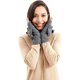 thumbnail image 3 of Guantes de lana de gamuza de medio dedo para hombres y mujeres tejidos de invierno de felpa engrosados ​​guantes cálidos para ciclismo mitones de aislamiento térmico, 3 of 5