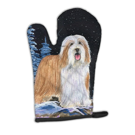 Starry Night Bearded Collie Oven Mitt