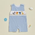 thumbnail image 2 of Newborn Onesies Boys Toddler Boy Clothes Smocked Romper Farm Baby Animal Print Jumpsuit Sleeveless Overalls Spring Summer Kids Bodysuit, 2 of 8