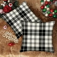 thumbnail image 3 of Set of 2 Black White Buffalo Check Plaids Throw Pillow Covers 16 x 16 Inch Rustic Farmhouse Decorative Retro Classic Gingham Cushion Case Home Decor Square Pillowcases for Sofa Bedroom, 3 of 5