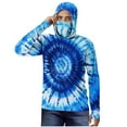 thumbnail image 2 of lcziwo Men's UPF 50+ Hoodie Sun Protection Big and Tall Print Long Sleeve Pullover Casual Summer Holiday Athletic Tops with Face Mask Blue XXXXXL, 2 of 5