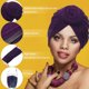 thumbnail image 3 of 6 piezas de turbante africano para mujer, gorro preatado con nudo de flor, gorro para la cabeza, 3 of 4